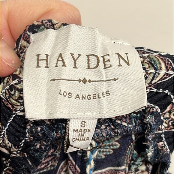 Hayden LA Navy Blue and Red Floral Maxi Dress Smocked Open Back Size Small NWT - Picture 3 of 15